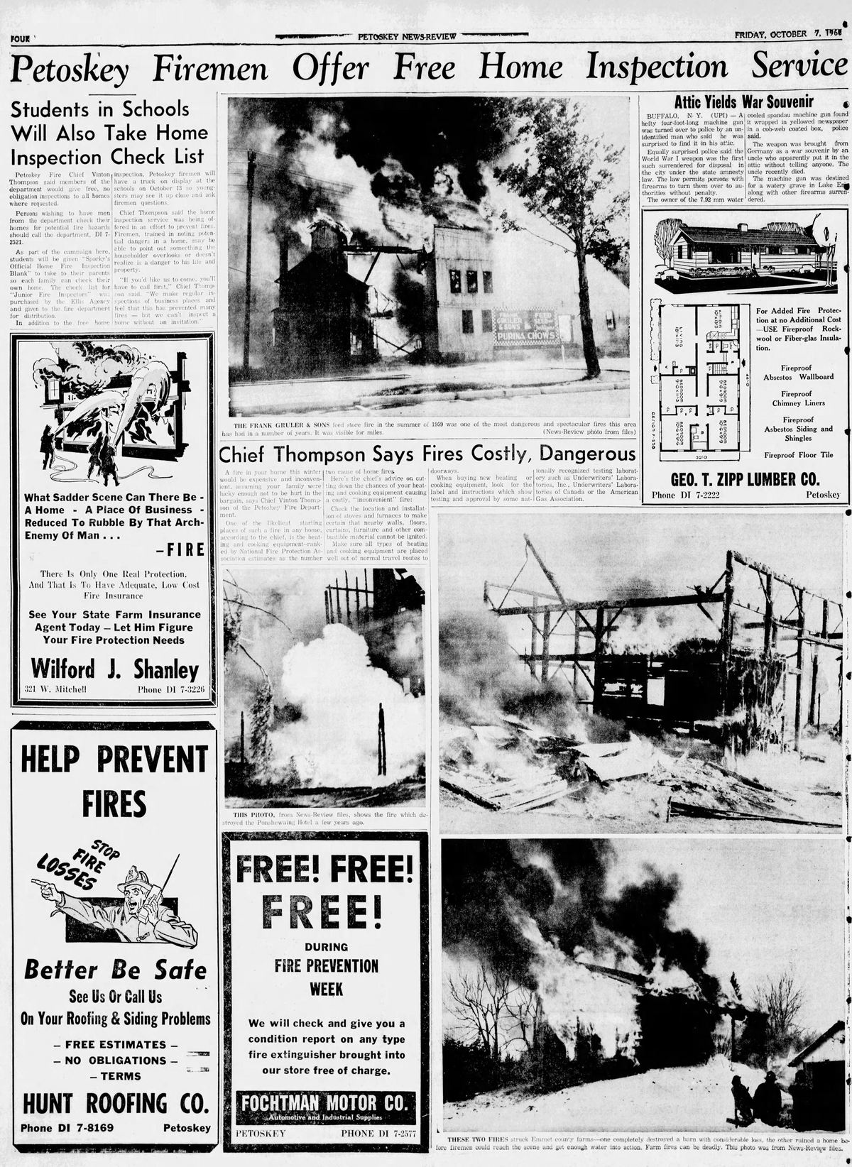 Ponshewaing Hotel - Oct 7 1960 Article On Fires (newer photo)